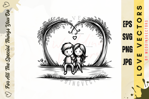 C393 Wedding Couple & Love Vectors: Elegant Branding