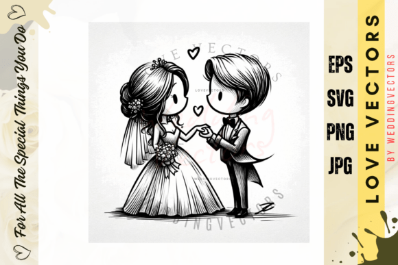 C4025 Wedding Couple Vector: A Designer's Romantic Asset