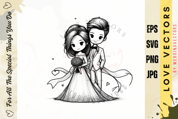Elegant Wedding Couple and Love Vectors for Designers