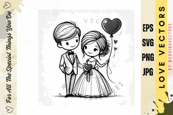 Elegant Wedding Couple and Love Vectors for Designers