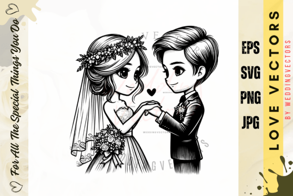Elegant Wedding Couple and Love Vectors for Designers