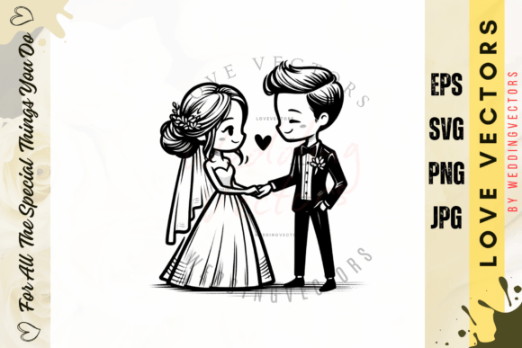 Elegant Wedding Couple and Love Vectors for Designers