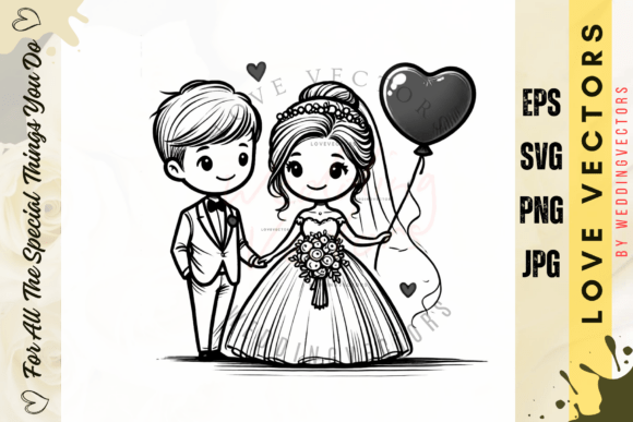 Elegant Wedding Couple and Love Vectors for Modern Design