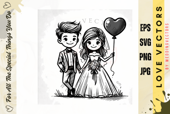Elegant Wedding Couple & Love Vectors for Design