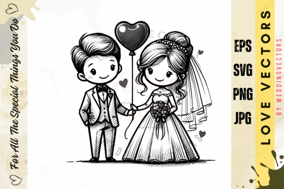 Elegant Wedding Couple & Love Vectors for Modern Design