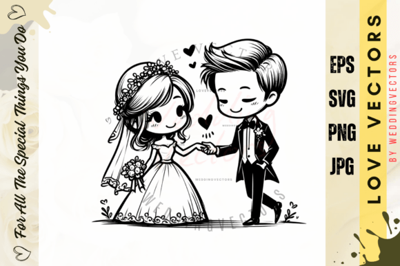 Elegant Wedding Couple & Love Vectors for Timeless Designs