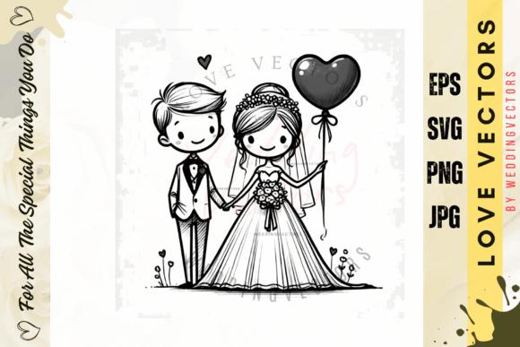 Timeless Romance: The C4215 Wedding Couple & Love Vectors