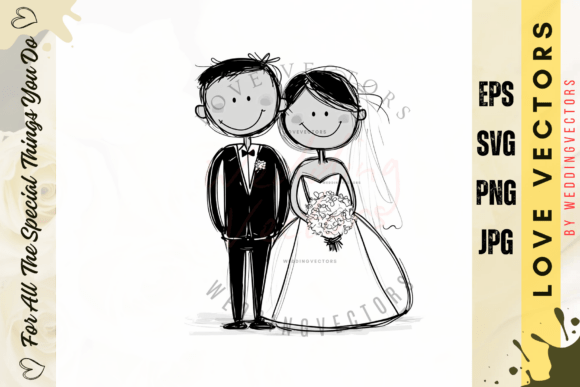 Wedding Couple and Love Vectors - C3854: A Minimalist Icon for Modern Design