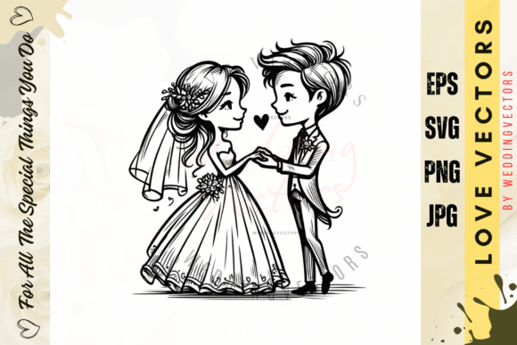 Wedding Couple and Love Vectors - C3887: A Design Asset for Elegant Branding