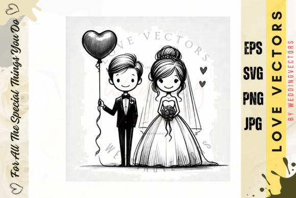 Wedding Couple and Love Vectors: C3910 Design Collection