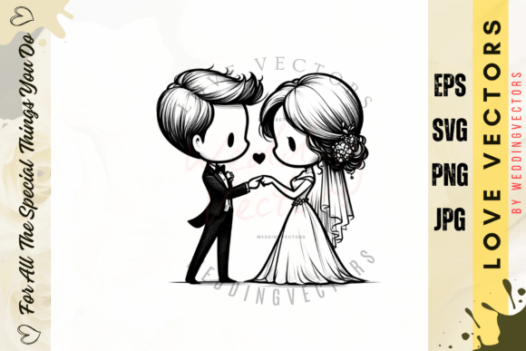 Wedding Couple and Love Vectors - C3915: Designing with Heart