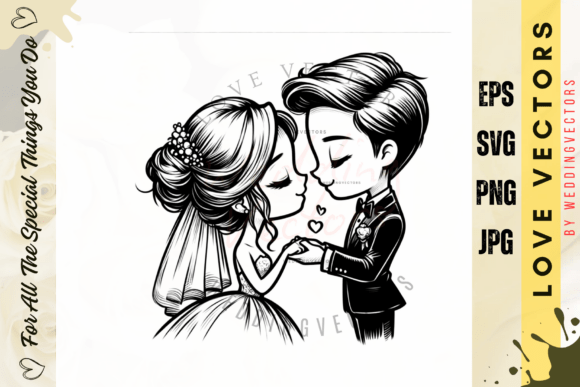 Wedding Couple and Love Vectors - C4071: Designing Romance