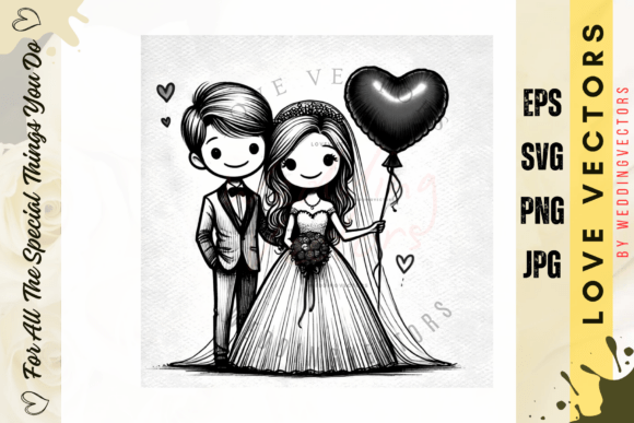 Wedding Couple and Love Vectors - C4165: A Designer's Romance