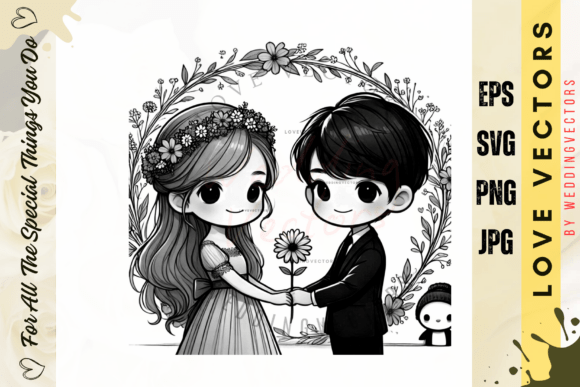 Wedding Couple and Love Vectors - C4167