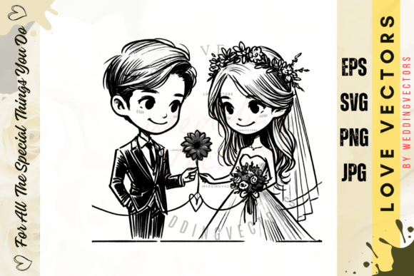 Wedding Couple and Love Vectors - C417