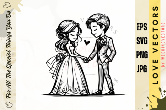 Wedding Couple and Love Vectors - C4178: Editorial Romance