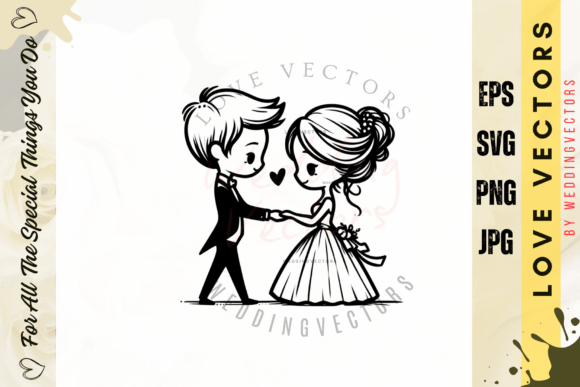 Wedding Couple and Love Vectors - C4184: Elegant Design Assets