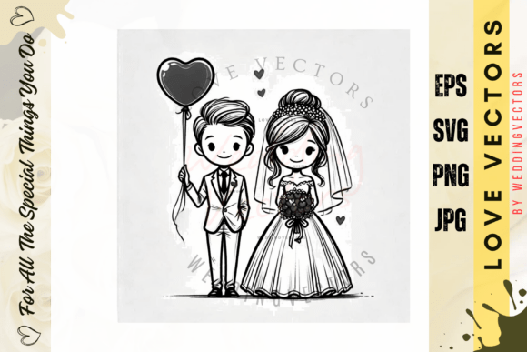 Wedding Couple and Love Vectors - C4223: Modern Design Assets