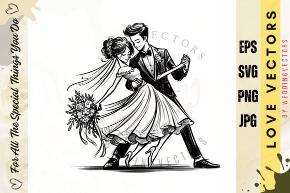 Wedding Couple and Love Vectors: The C3879 Collection