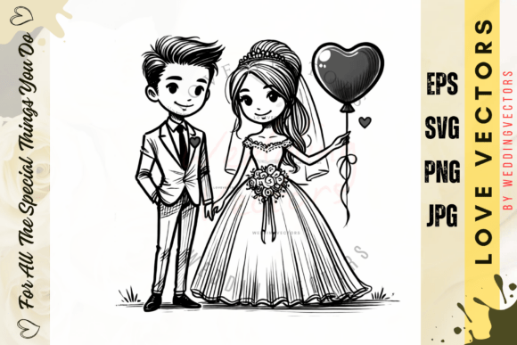 Wedding Couple & Love Vectors: C3924 Design Collection