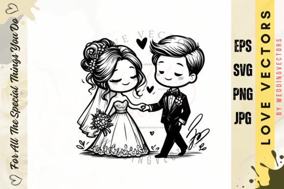 Wedding Couple & Love Vectors: C3925 Design Assets