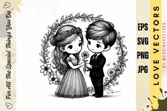 Wedding Couple & Love Vectors - C4079