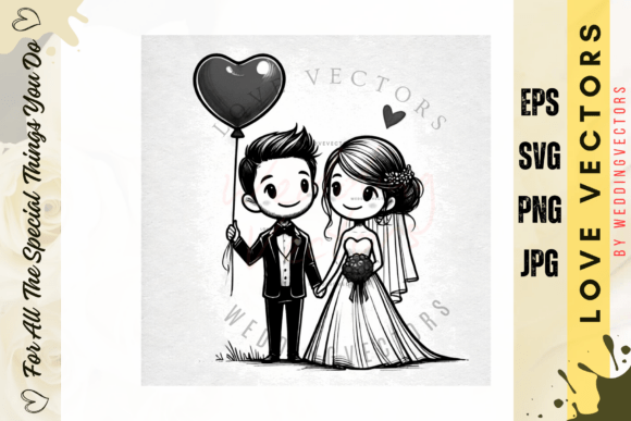 Wedding Couple & Love Vectors: Elegant Design Assets